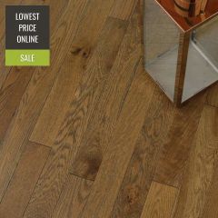 Twickenham Solid Smoked Oak Brushed & lacquered 70mm x 18mm Wood Flooring | Solid Wood Flooring