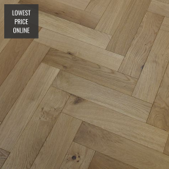 Sawbury Engineered Natural Oak Brushed and Oiled 90mm x 18/4mm Parquet Wood Flooring | Parquet Herringbone Flooring