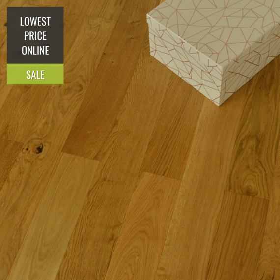 Stockholm Engineered Natural Oak Brushed and Lacquered 110mm x 14/3mm Wood Flooring