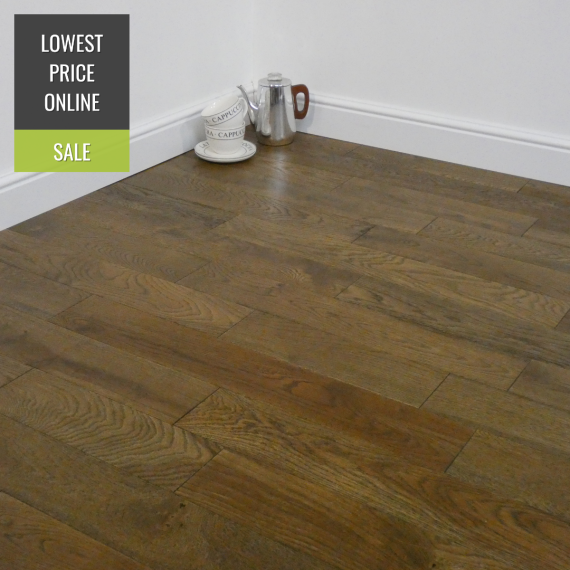 Twickenham Engineered Coffee Oak Brushed & Lacquered 125mm x 14/3mm Wood Flooring