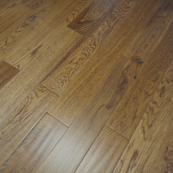 Highgate Solid Golden Oak Handscraped 130mm x 20mm Wood Flooring