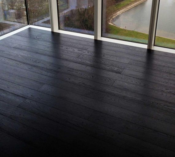 Milano Solid Black Character Oak Oiled 150mm x 20mm Wood Flooring (Wooden Flooring)