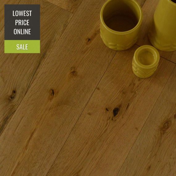 Twickenham Solid Natural Oak Brushed & Lacquered 150mm x 18mm Wood Flooring | Solid Wood Flooring