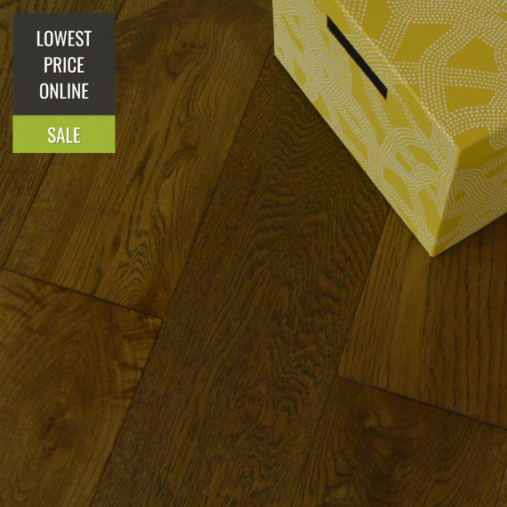 Edmonton Solid Smoked Oak Brushed & Lacquered 150mm x 18mm Wood Flooring | Solid Wood Flooring
