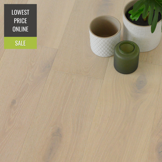 Highgate Engineered White Oak Brushed and Lacquered Click Lok 190mm x 15/4mm Wood Flooring