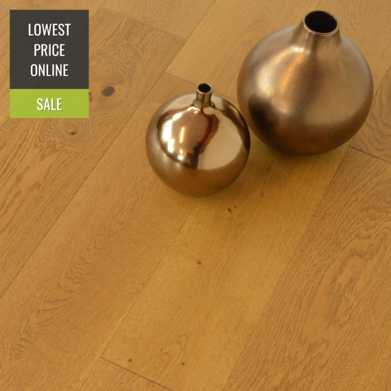 Glanwell Engineered Golden Oak Brushed and Lacquered Click Lok 190mm x 15/4mm Wood Flooring