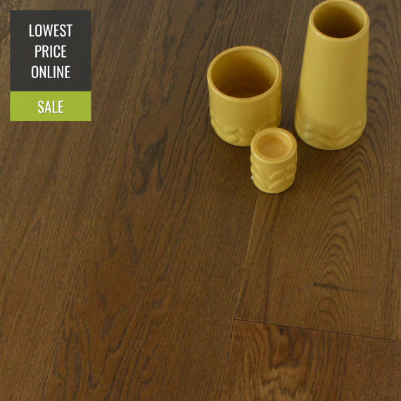 Glanwell Engineered Smoked Oak Brushed and Lacquered 220mm x 15/4mm Wood Flooring