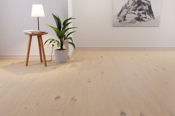 Meister PD200 Longlife Off-White Oak Brushed & Oiled 180mm x 13/2.5mm Engineered Parquet Wood Flooring (Wooden Flooring)