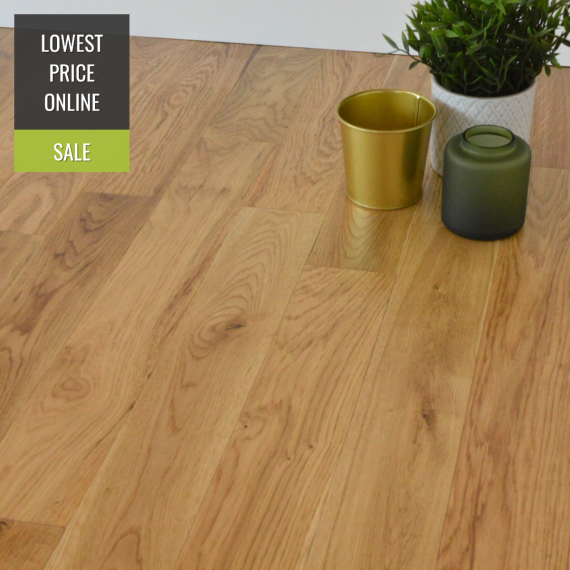 Highgate Engineered Natural Oak Lacquered 90mm x 10/2mm Wood Flooring