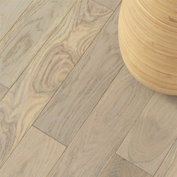 Milano Solid Light Grey Oak Brushed & Lacquered 110mm x 18mm Wood Flooring | Solid Wood Flooring