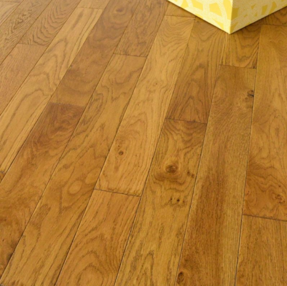 Edmonton Solid Golden Oak Brushed & Lacquered 83mm x 18mm Wood Flooring | Solid Wood Flooring