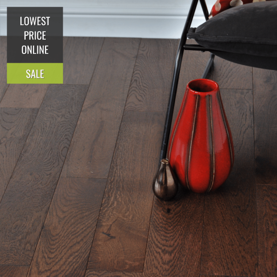 Henley Engineered Coffee Oak Brushed and Lacquered 120mm x 18/5mm Wood Flooring