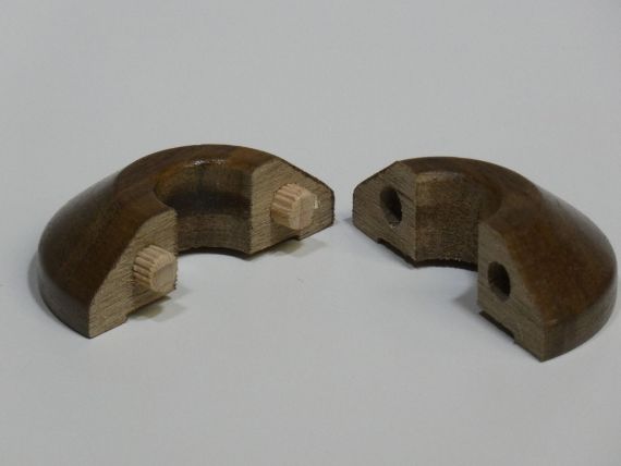 Walnut Stained Solid Oak Pipe Covers for 15mm Radiator Pipes To Complement Walnut Flooring