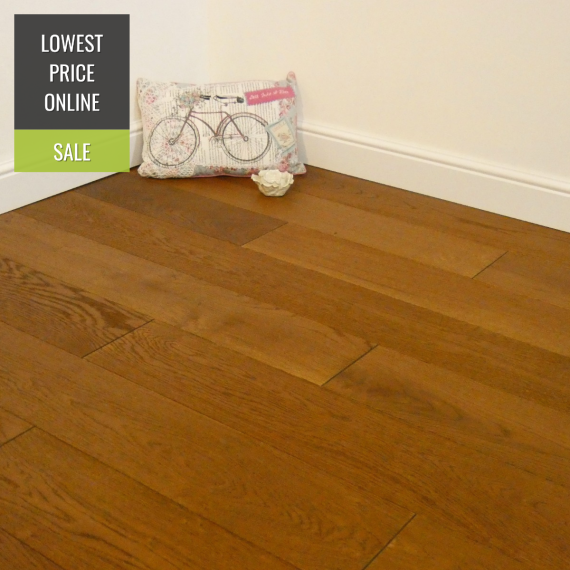 Barnworth Engineered Golden Smoked Oak Brushed and Oiled 190mm x 20/6mm Wood Flooring