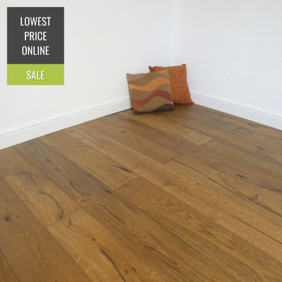 Highgate Engineered Golden Oak Distressed and Oiled 190mm x 15/4mm Wood Flooring