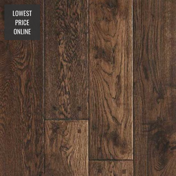 Barnworth Solid Chatsworth Oak Handscraped and Lacquered Rustic 125mm x 18mm Wood Flooring 