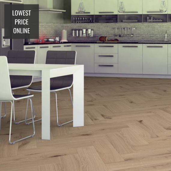 Sawbury Engineered Unfinished Oak **PRIME** 100mm x 14/3mm Parquet Wood Flooring (Wooden Flooring)