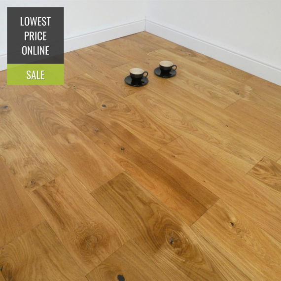 Highgate Solid Natural Oak Brushed & Lacquered 180mm X 18mm Wood Flooring | Solid Wood Flooring