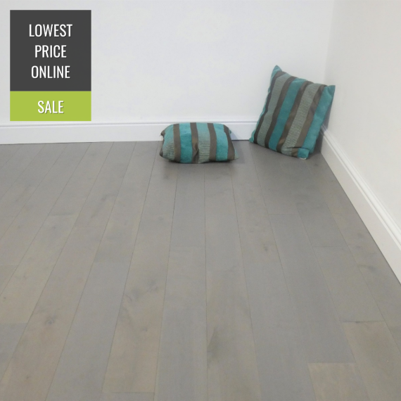 Milano Solid Grey Birch Lacquered 120mm X 18mm Wood Flooring | Solid Wood Flooring