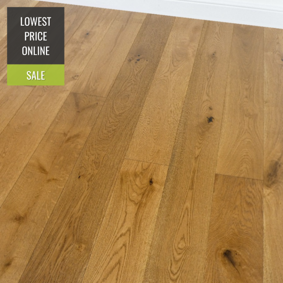 Highgate Engineered Golden Oak Brushed and Lacquered 180mm x 15/4mm Wood Flooring