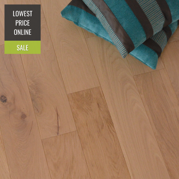 Cressington Engineered Natural Oak Invisible Lacquered 125mm x 10/2.5mm Wood Flooring
