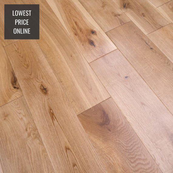 Twickenham Solid Natural Oak Lacquered 120mm X 20mm Wood Flooring