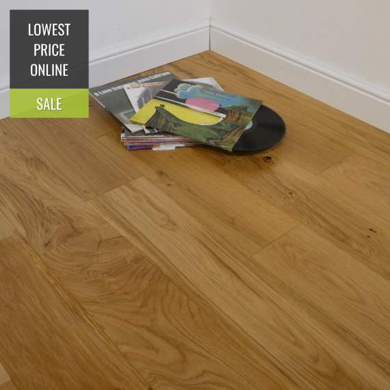 Cressington Elite Engineered Natural Oak Brushed and Lacquered 180mm x 18/5mm Wood Flooring